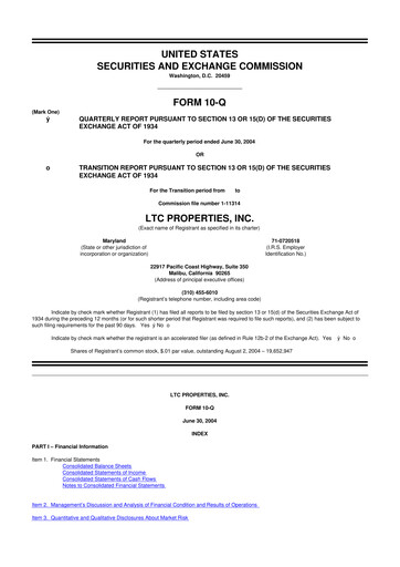 Thumbnail LTC Properties 10-Q Quarterly Report FY 