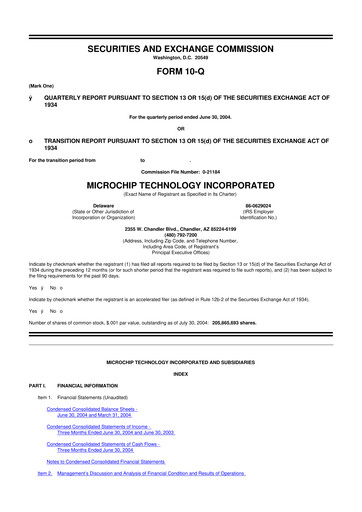 Thumbnail Microchip Technology 10-Q Quarterly Report FY 