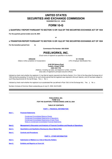 Miniature Pixelworks 10-Q Rapport trimestriel  