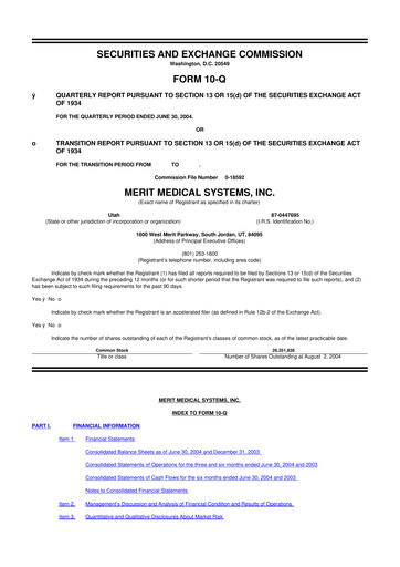 Thumbnail Merit Medical 10-Q Quarterly Report FY 