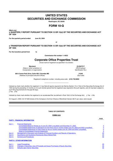 Thumbnail COPT Defense Properties 10-Q Quarterly Report FY 