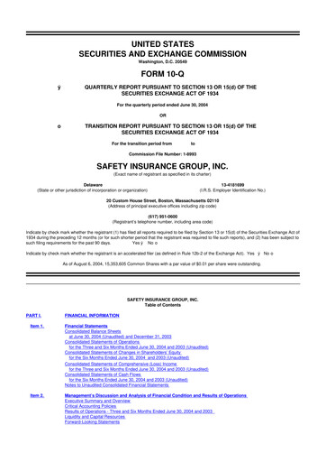 Miniature Safety Insurance
 10-Q Rapport trimestriel  