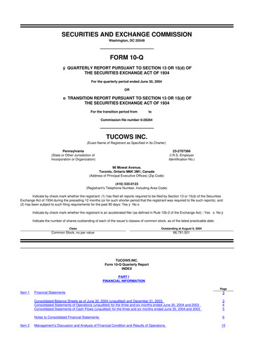 Thumbnail Tucows 10-Q Quarterly Report FY 