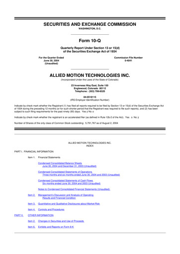 Thumbnail Allient 10-Q Quarterly Report FY 