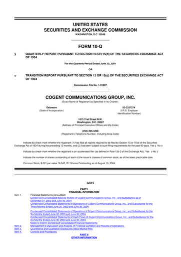 Thumbnail Cogent Communications
 10-Q Quarterly Report FY 