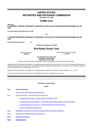 Thumbnail Kite Realty 10-Q Quarterly Report FY 