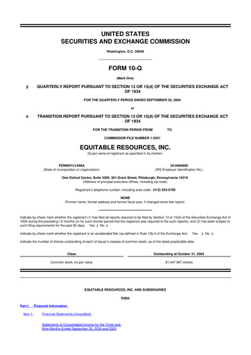 Vorschaubild EQT Corporation
 10-Q Quartalsbericht  