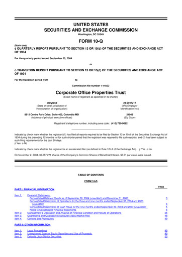 Thumbnail COPT Defense Properties 10-Q Quarterly Report FY 