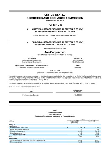 Vorschaubild Aon 10-Q Quartalsbericht  