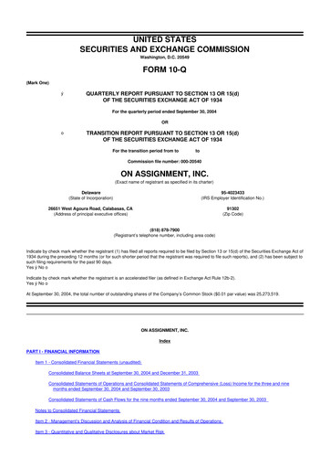 Thumbnail ASGN 10-Q Quarterly Report FY 