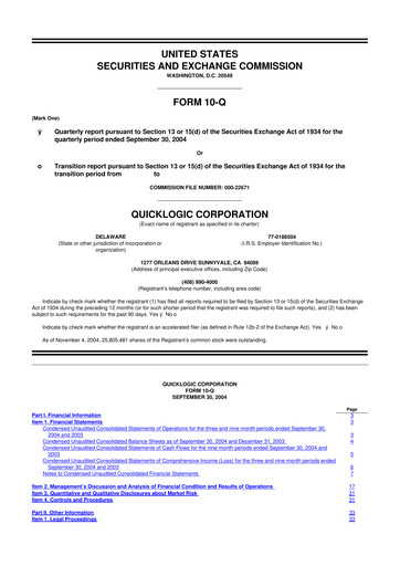 Thumbnail Quicklogic 10-Q Quarterly Report FY 
