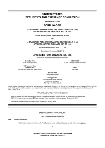 Thumbnail Southern First Bancshares 10-Q Quarterly Report FY 