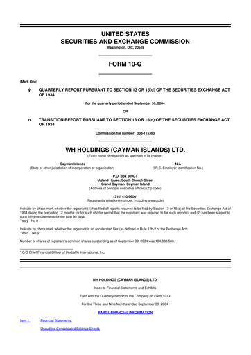 Thumbnail Herbalife 10-Q Quarterly Report FY 