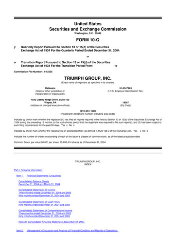 Thumbnail Triumph Group
 10-Q Quarterly Report FY 