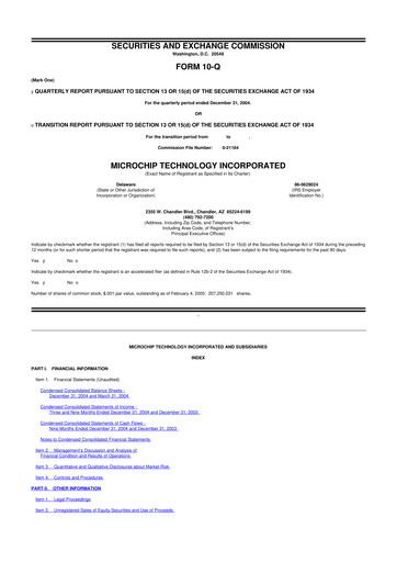 Thumbnail Microchip Technology 10-Q Quarterly Report FY 