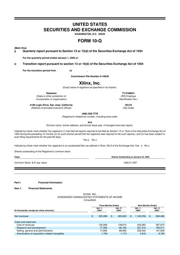 Miniature Xilinx 10-Q Rapport trimestriel  