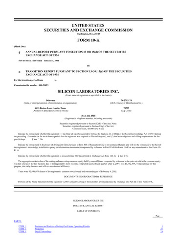 Thumbnail Silicon Labs
 10-K Annual Report 