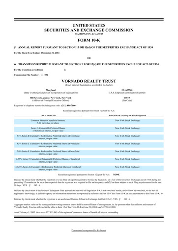 Thumbnail Vornado Realty Trust
 10-K Annual Report 