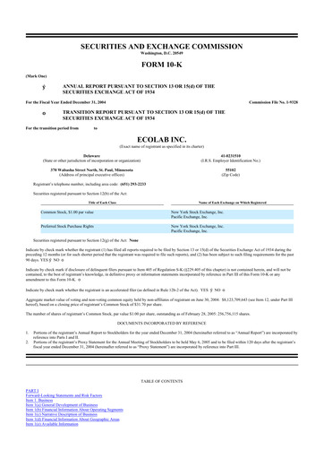 Thumbnail Ecolab 10-K Annual Report 