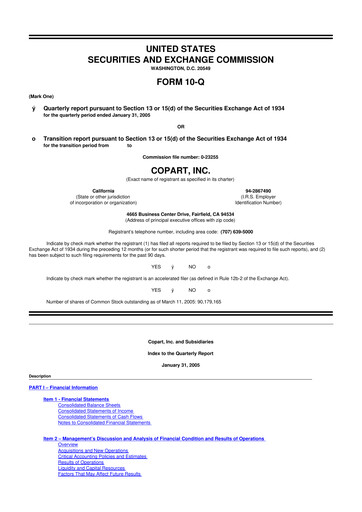 Miniature Copart
 10-Q Rapport trimestriel  
