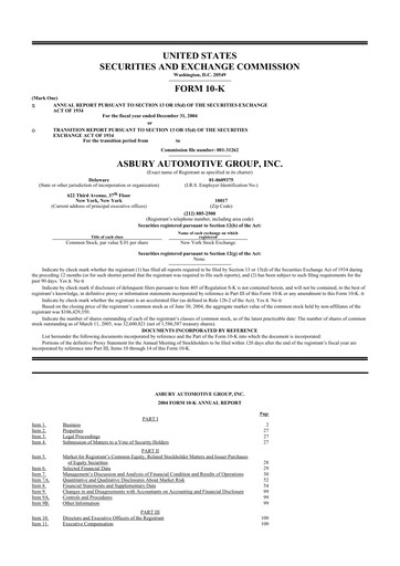 Thumbnail Asbury Automotive Group 10-K Annual Report 