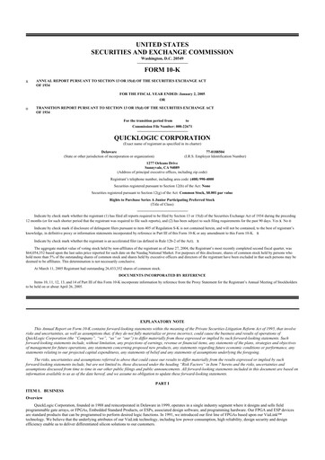 Thumbnail Quicklogic 10-K Annual Report 