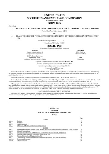 Vorschaubild Fossil Group 10-K Jahresbericht 