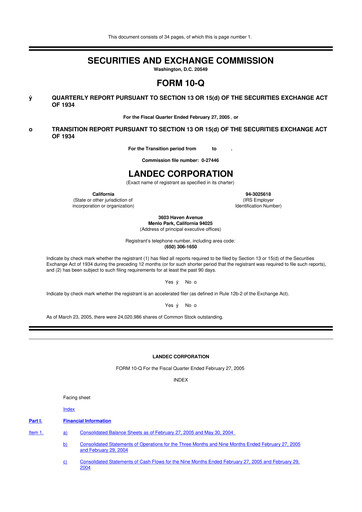 Thumbnail Lifecore Biomedical 10-Q Quarterly Report FY 