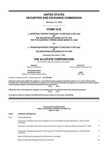 Vorschaubild Allstate 10-Q Quartalsbericht  