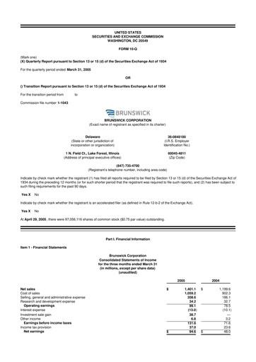 Vorschaubild Brunswick Corporation 10-Q Quartalsbericht  