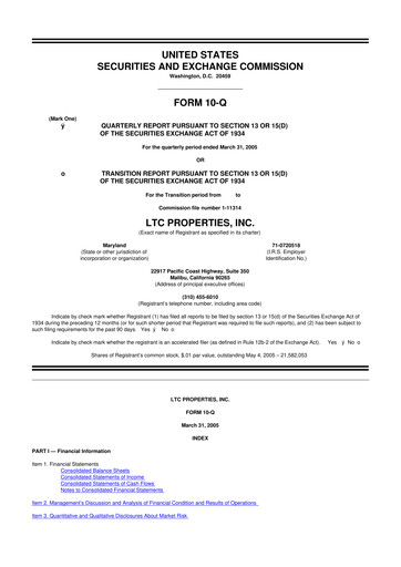 Thumbnail LTC Properties 10-Q Quarterly Report FY 