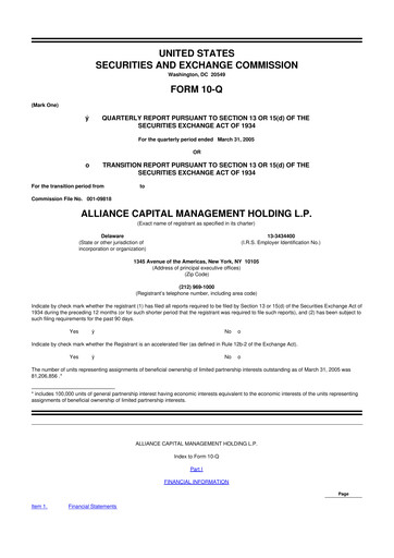 Thumbnail AllianceBernstein 10-Q Quarterly Report FY 
