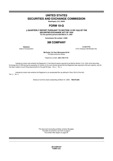 Thumbnail 3M 10-Q Quarterly Report FY 