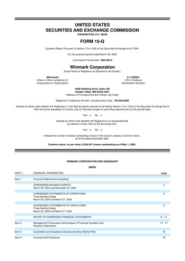 Thumbnail Winmark 10-Q Quarterly Report FY 