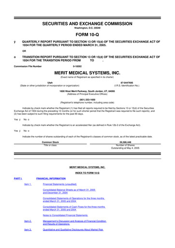 Thumbnail Merit Medical 10-Q Quarterly Report FY 