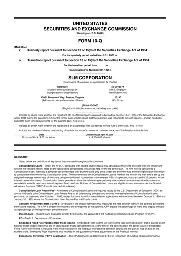 Thumbnail SLM Corporation (Sallie Mae) 10-Q Quarterly Report FY 
