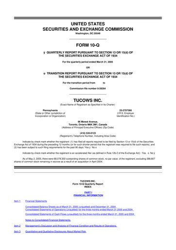 Thumbnail Tucows 10-Q Quarterly Report FY 