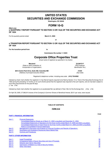 Thumbnail COPT Defense Properties 10-Q Quarterly Report FY 