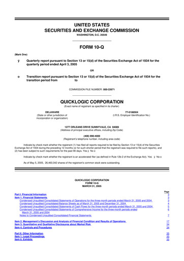Thumbnail Quicklogic 10-Q Quarterly Report FY 