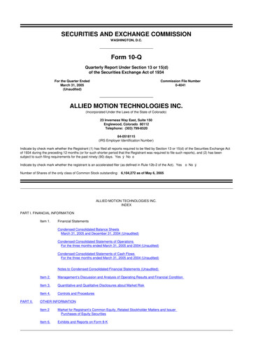 Thumbnail Allient 10-Q Quarterly Report FY 