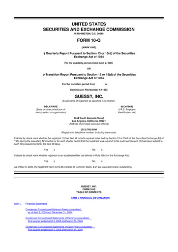 Thumbnail Guess 10-Q Quarterly Report FY 