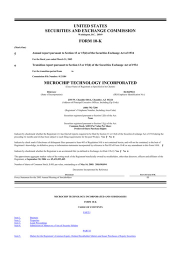 Thumbnail Microchip Technology 10-K Annual Report 