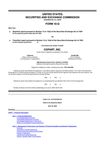 Miniature Copart
 10-Q Rapport trimestriel  