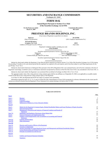 Thumbnail Prestige Consumer Healthcare 10-K Annual Report 