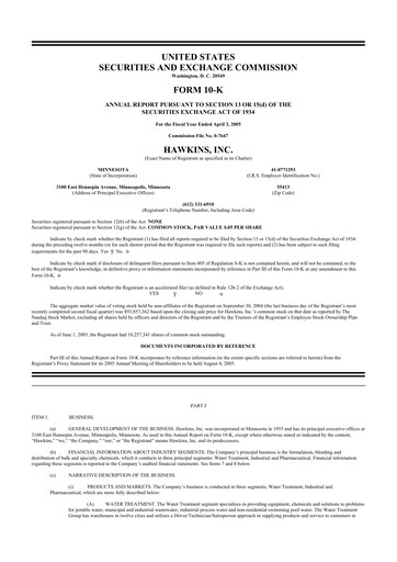 Thumbnail Hawkins 10-K Annual Report 