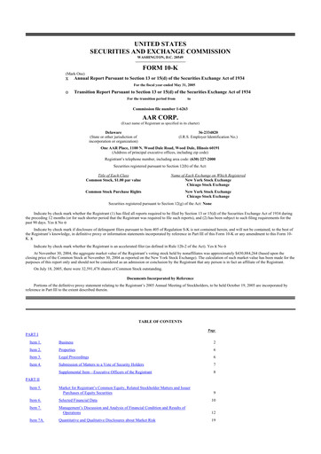 Thumbnail AAR 10-K Annual Report 