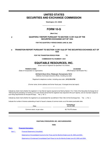 Vorschaubild EQT Corporation
 10-Q Quartalsbericht  