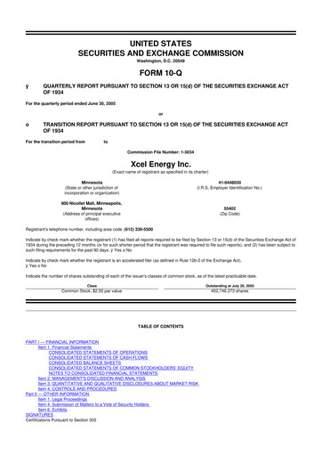 Thumbnail Xcel Energy 10-Q Quarterly Report FY 