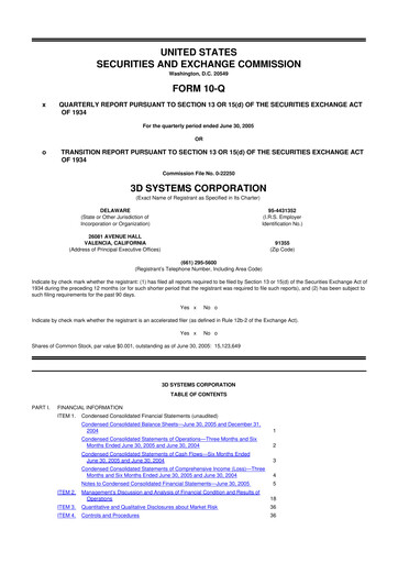 Thumbnail 3D Systems 10-Q Quarterly Report FY 