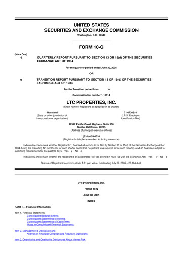 Thumbnail LTC Properties 10-Q Quarterly Report FY 